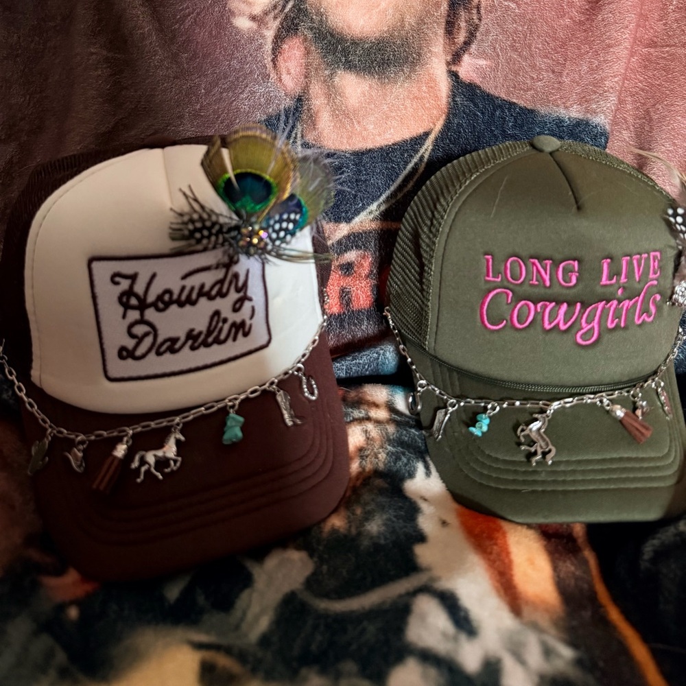 Olive Green 'Long Live Cowgirls' Embroidered Trucker Hat